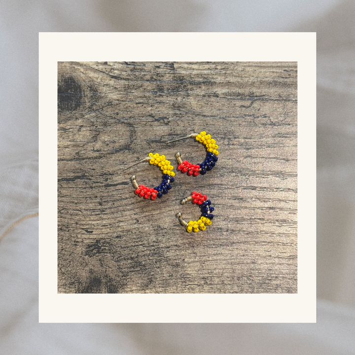 Andrea Tricolor Small Beaded Earrings