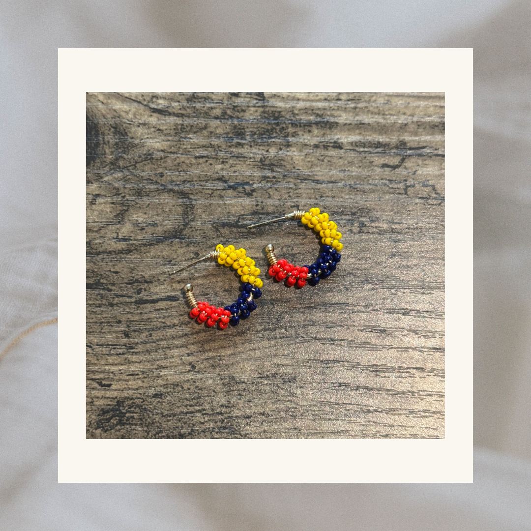 Andrea Tricolor Small Beaded Earrings