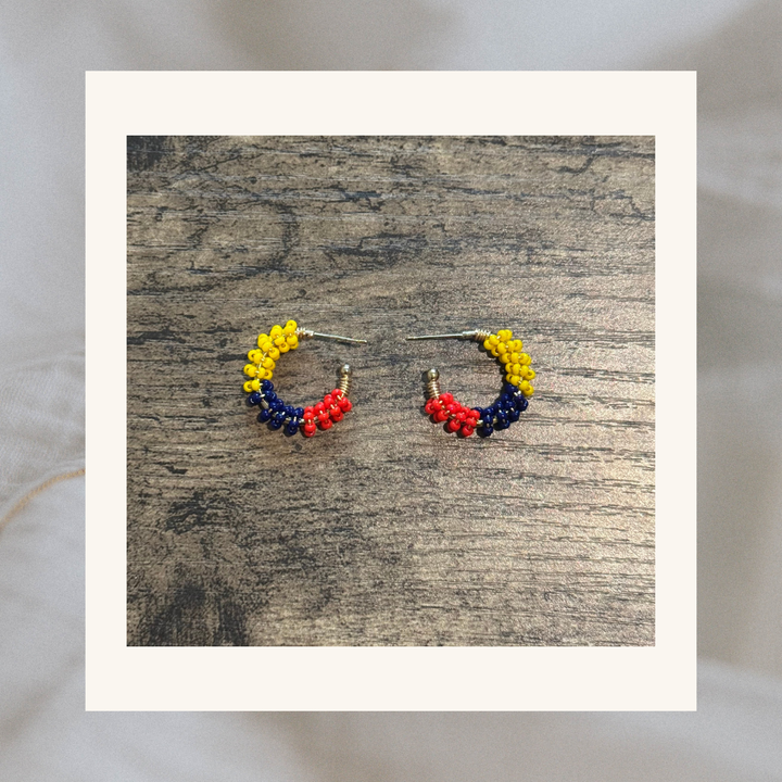 Andrea Tricolor Small Beaded Earrings