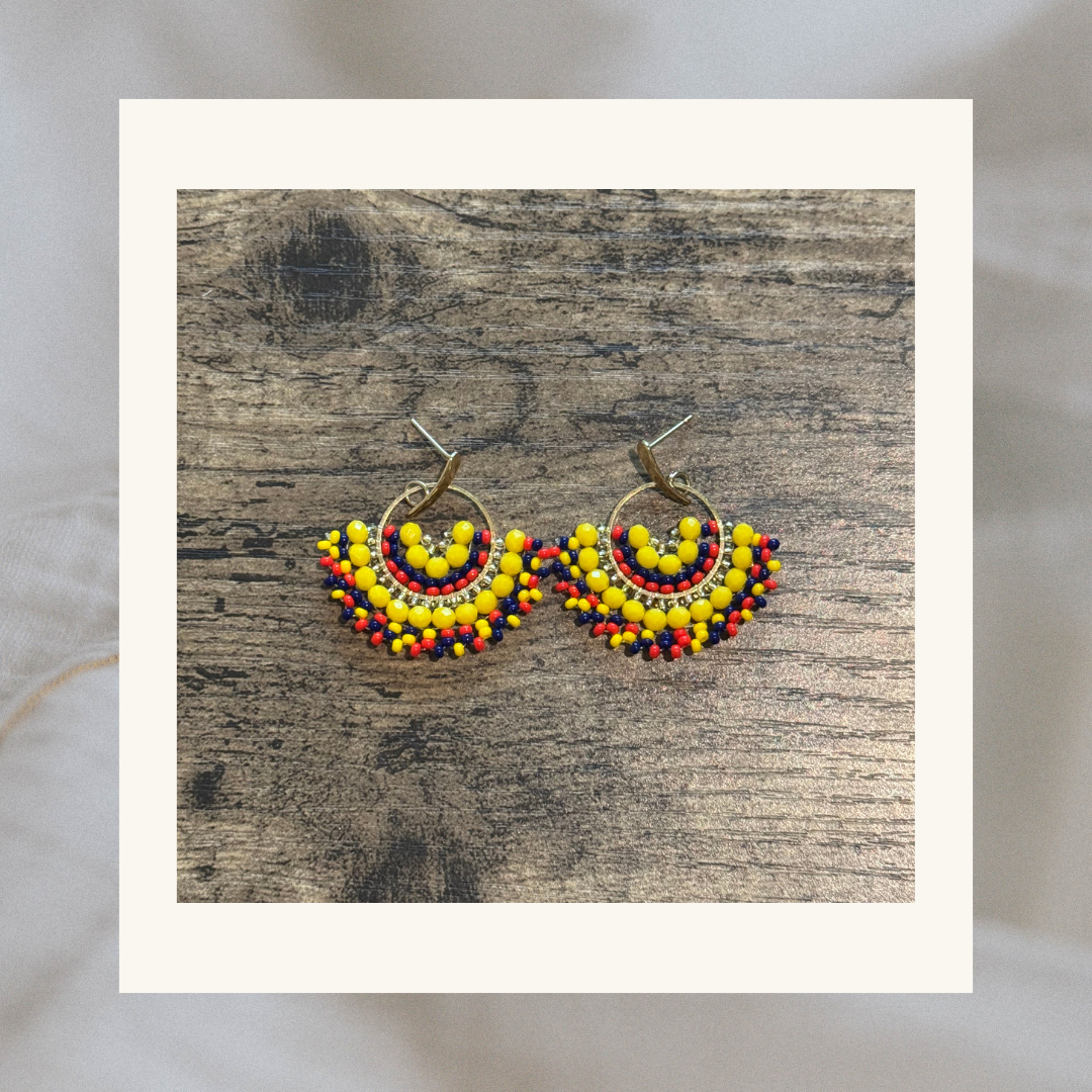 Antonia Tricolor Beaded Earrings