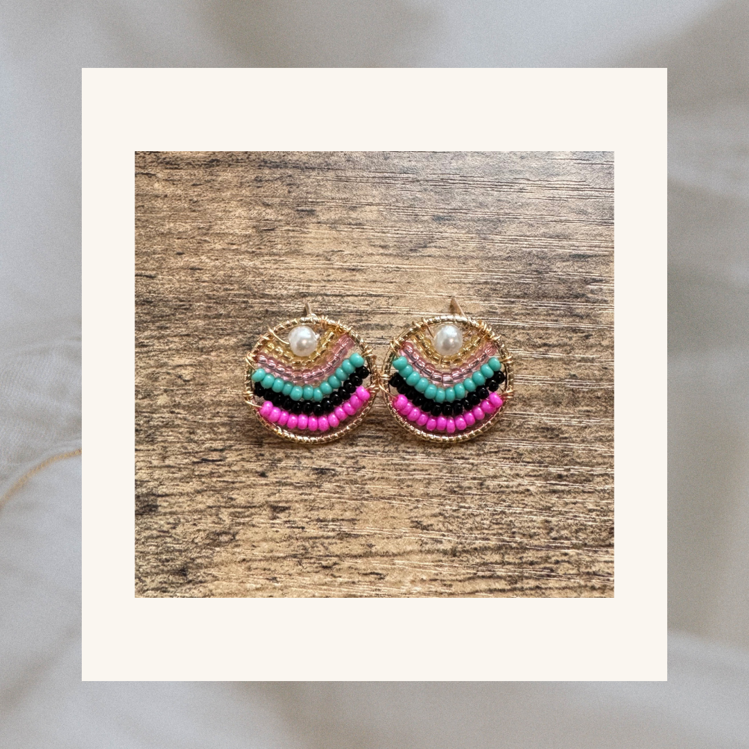 Elaine Small Beaded Earrings