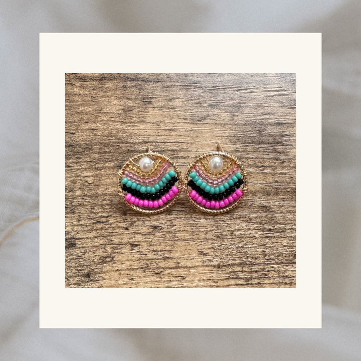Elaine Small Beaded Earrings