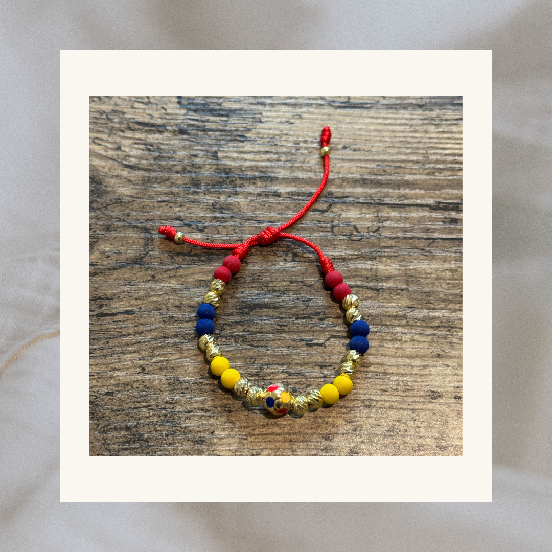 Colombian Flag Colors Neoprene Beaded Bracelets