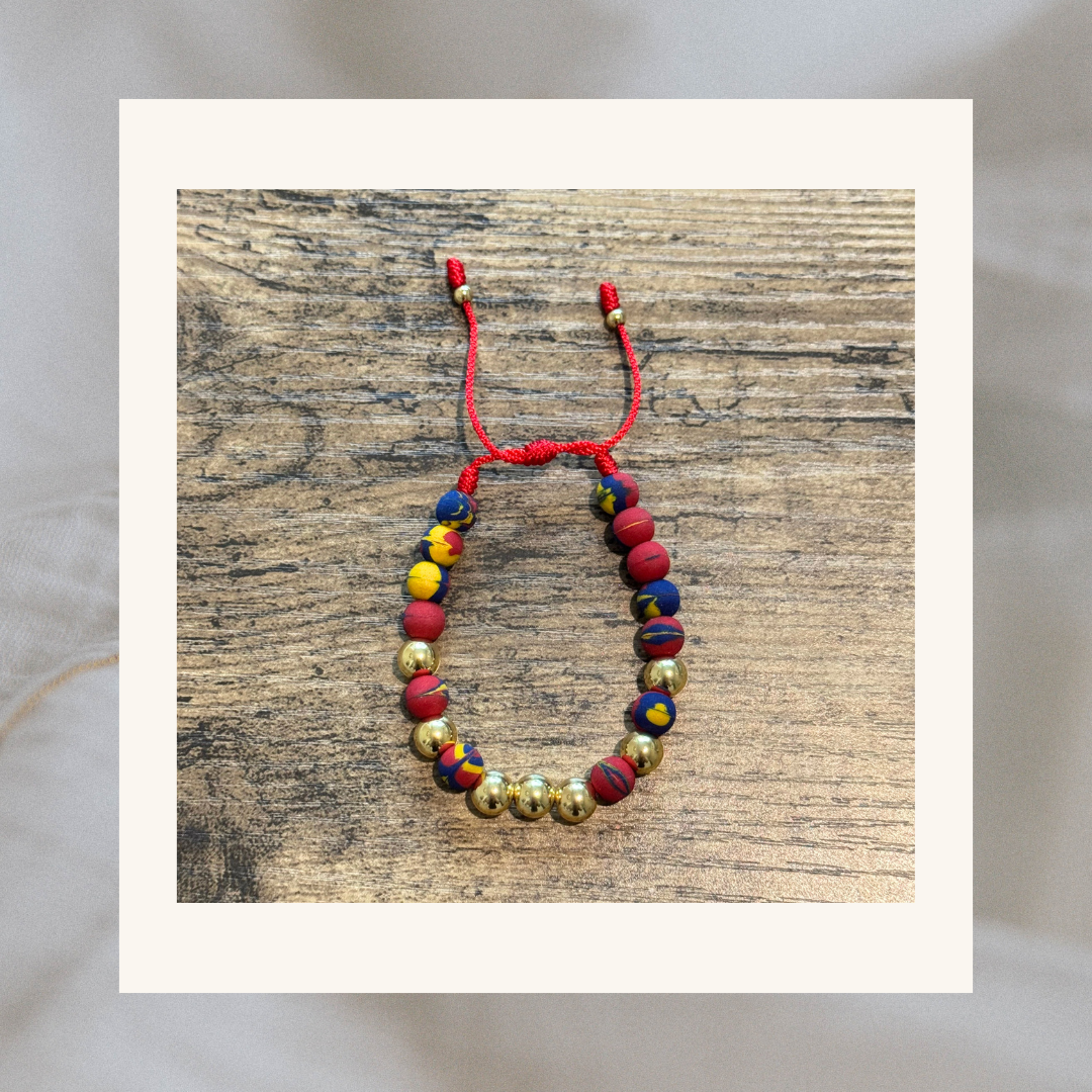 Colombian Flag Colors Neoprene Beaded Bracelets