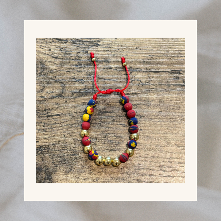 Colombian Flag Colors Neoprene Beaded Bracelets