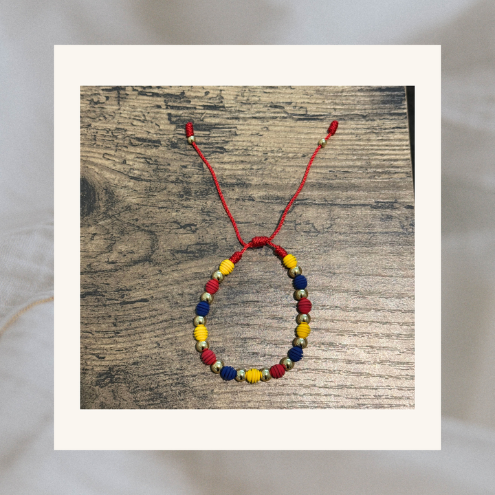 Colombian Flag Colors Neoprene Beaded Bracelets