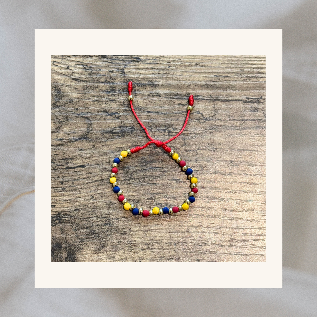 Colombian Flag Colors Neoprene Beaded Bracelets