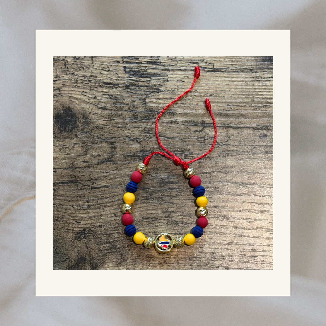Colombian Flag Colors Neoprene Beaded Bracelets