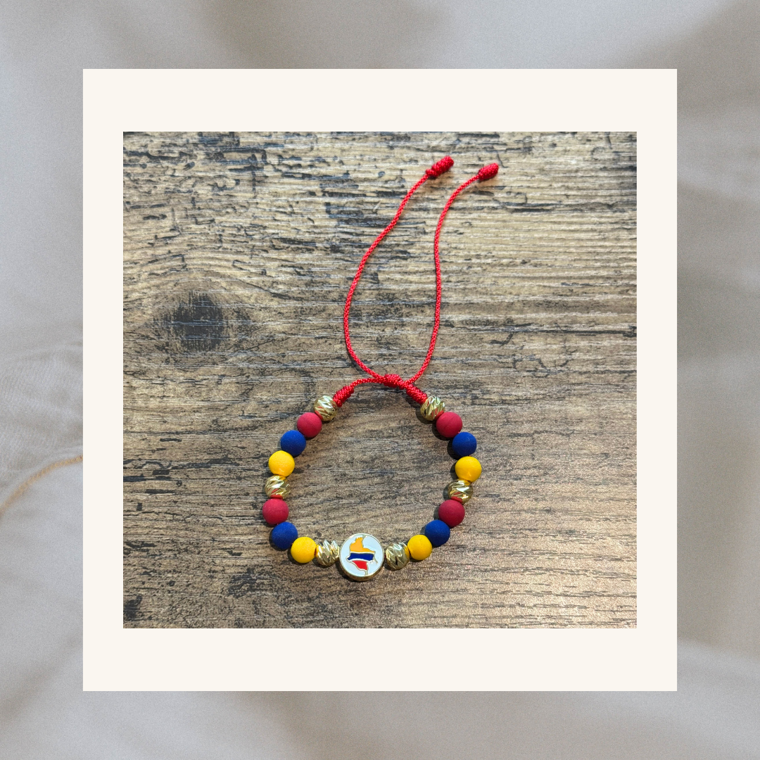 Colombian Flag Colors Neoprene Beaded Bracelets