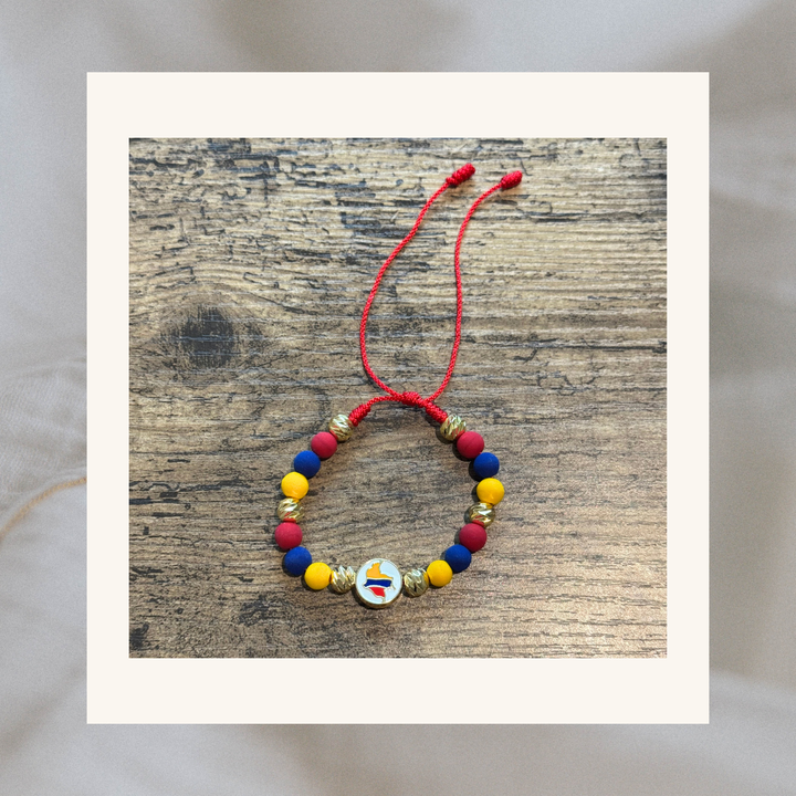 Colombian Flag Colors Neoprene Beaded Bracelets