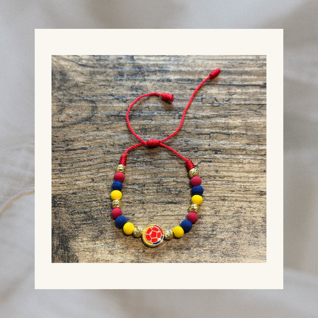 Colombian Flag Colors Neoprene Beaded Bracelets