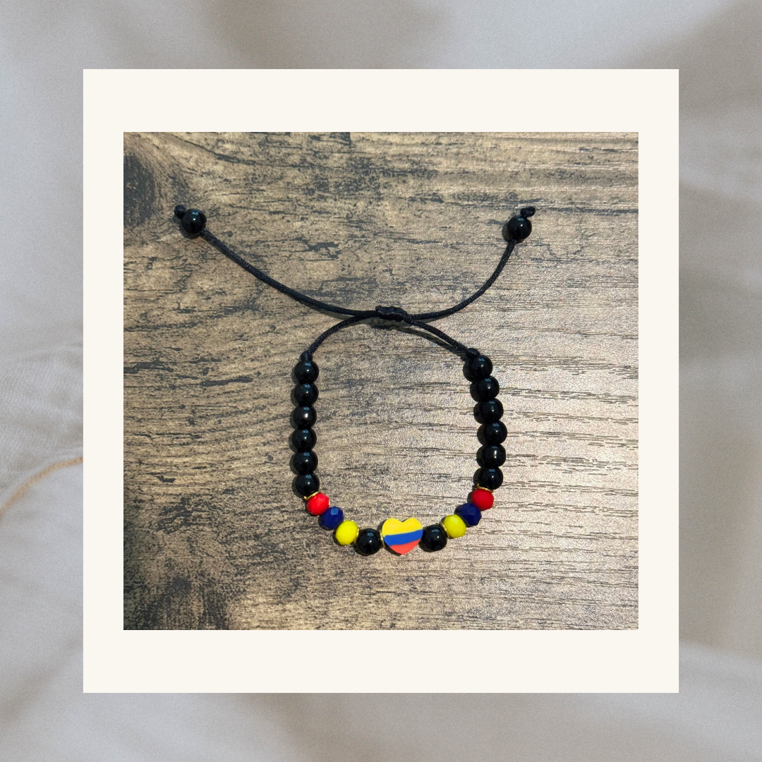 Colombian Flag Colors Neoprene Beaded Bracelets