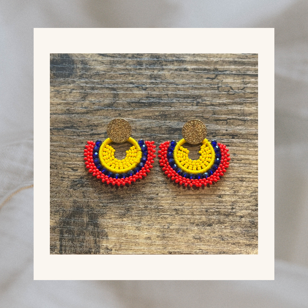 Lady Tricolor Beaded Earrings