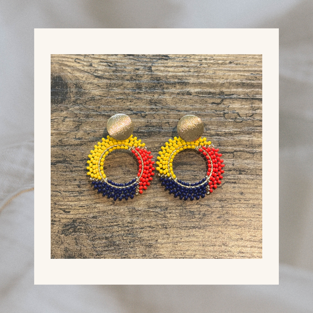 Lorena Tricolor Beaded Earrings