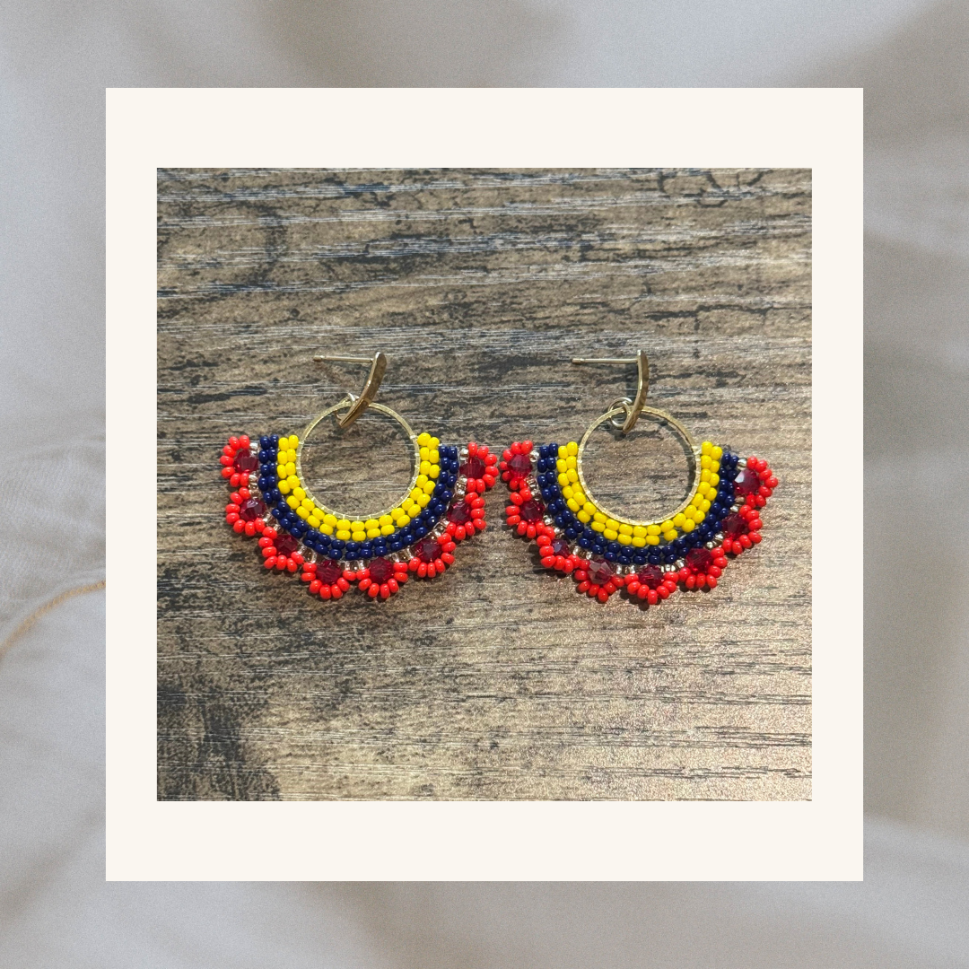 Victoria Tricolor Beaded Earrings