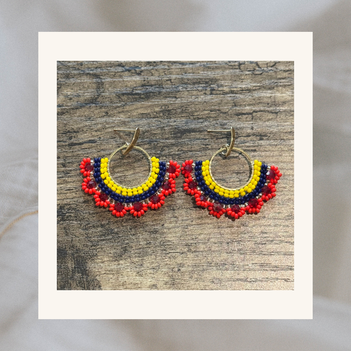 Victoria Tricolor Beaded Earrings