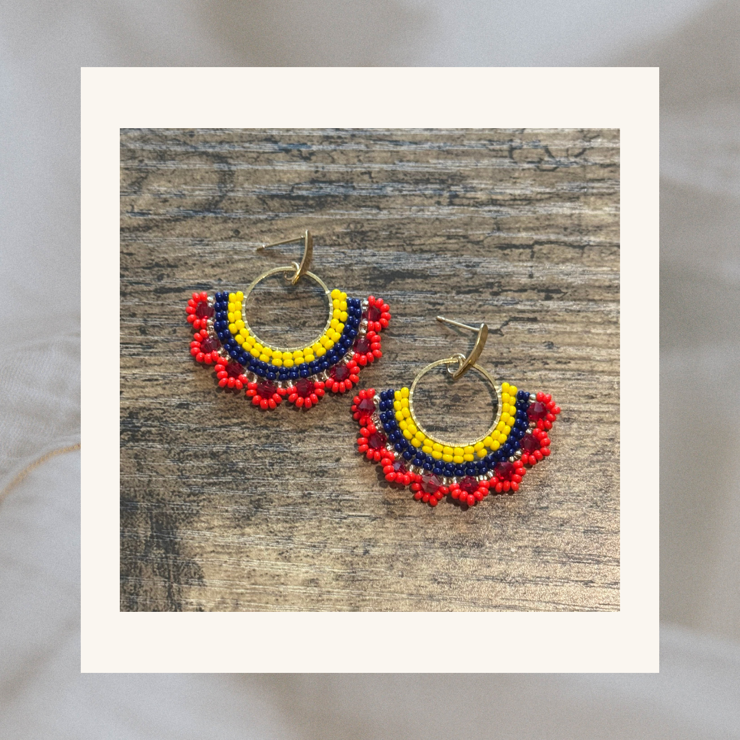 Victoria Tricolor Beaded Earrings