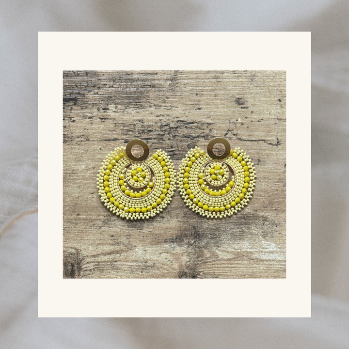 Briella Yellow Beaded Earrings