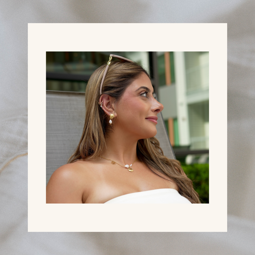 Seashell Pearl Drop Earrings